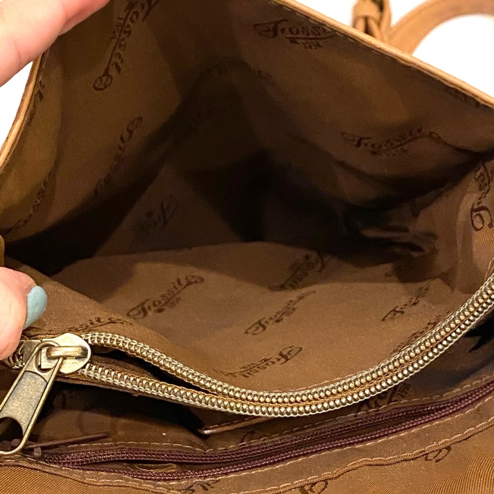 Fossil Brown Leather Crossbody Bag/Purse - Picture 7 of 15